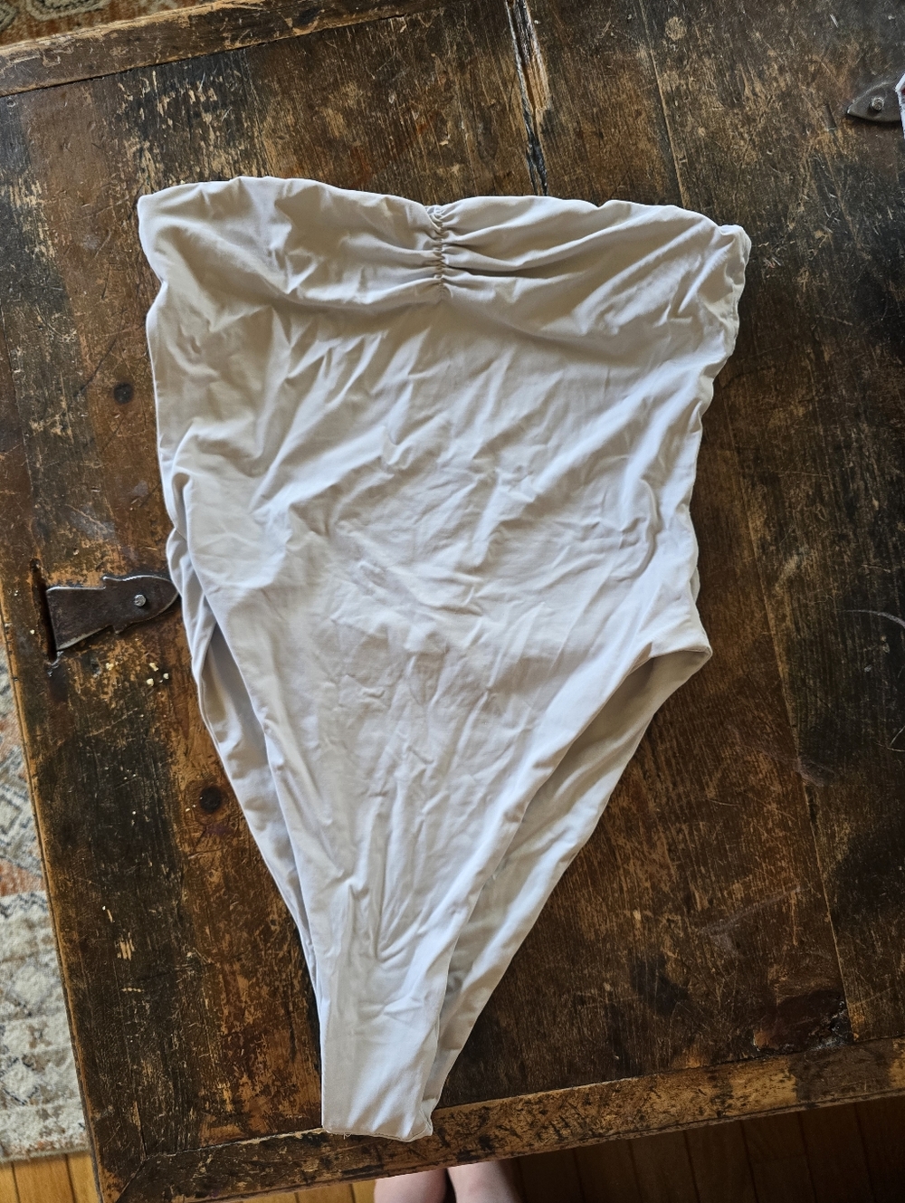 Free People X SLATE SWIM Strapless One-Piece Swimsuit Lennox Stone High Cut Leg